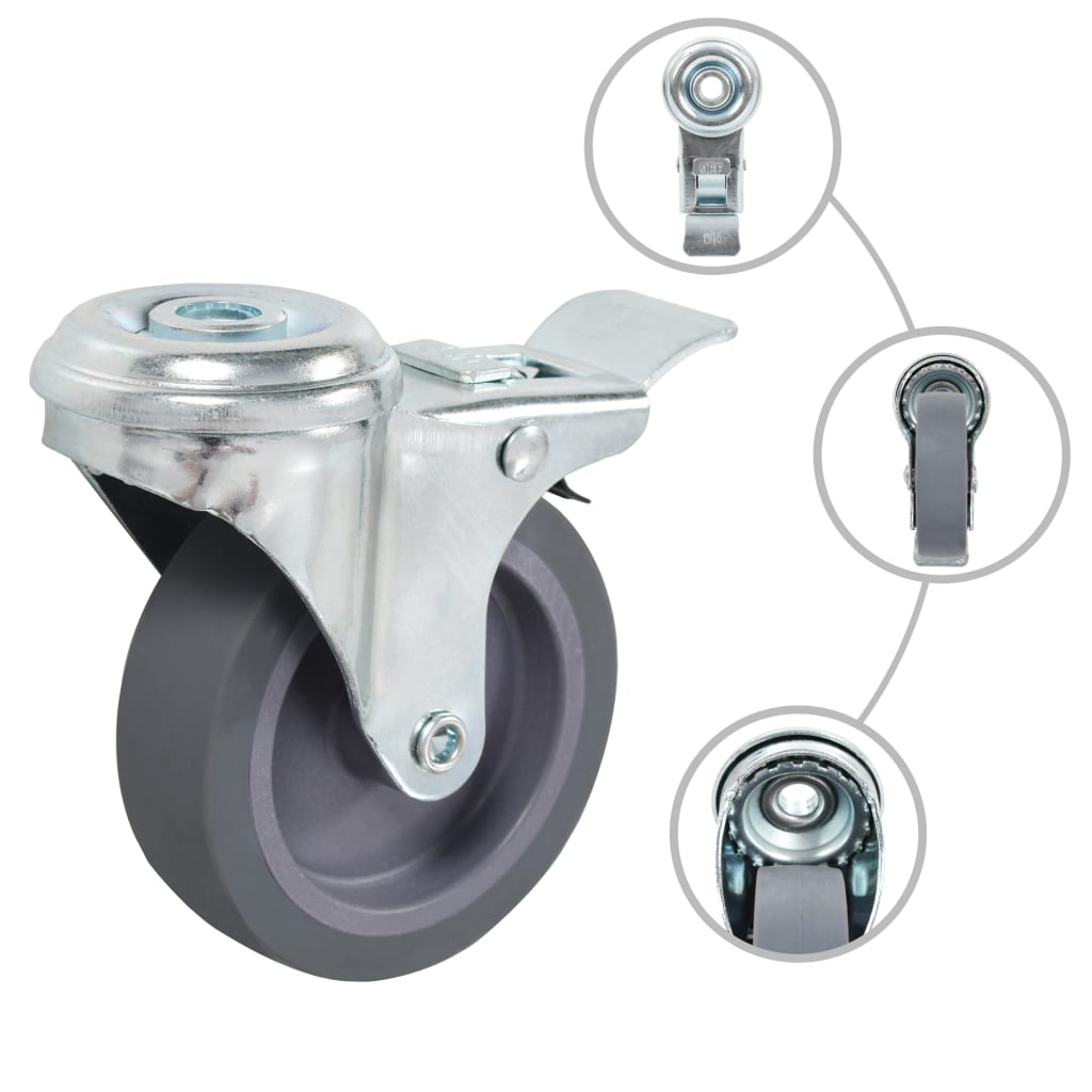 VidaXL 24 pcs Roulettes pivotantes avec trous de boulons 75 mm