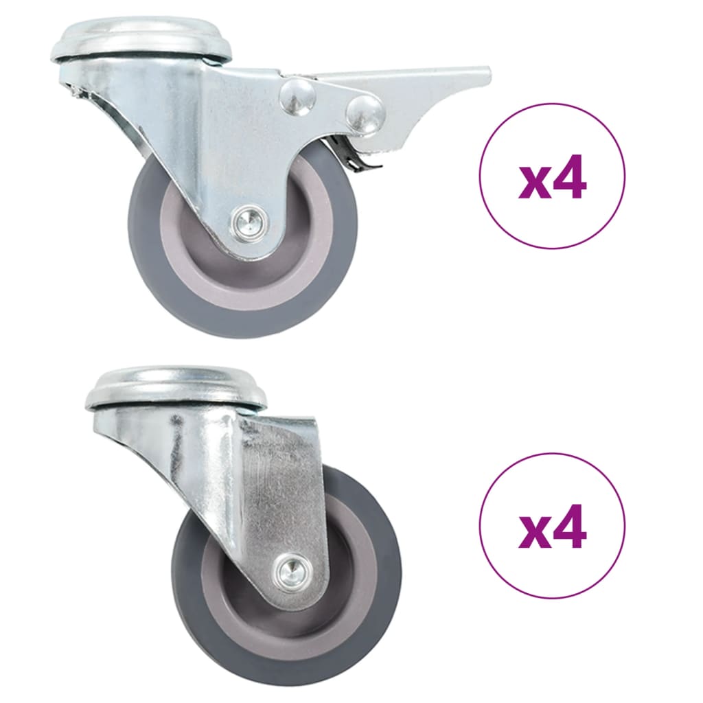 VidaXL 8 pcs Roulettes pivotantes avec trous de boulons 50 mm