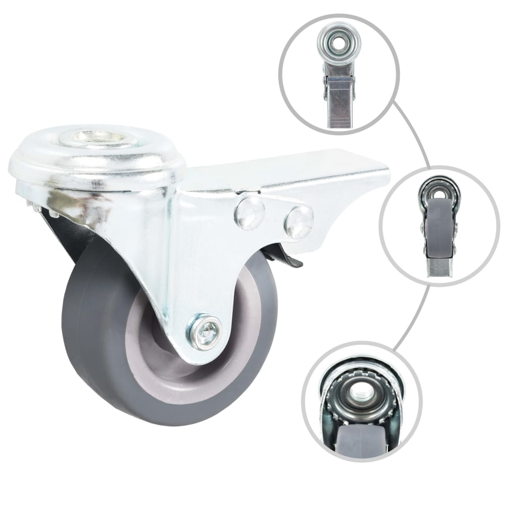 VidaXL 32 pcs Roulettes pivotantes avec trous de boulons 50 mm