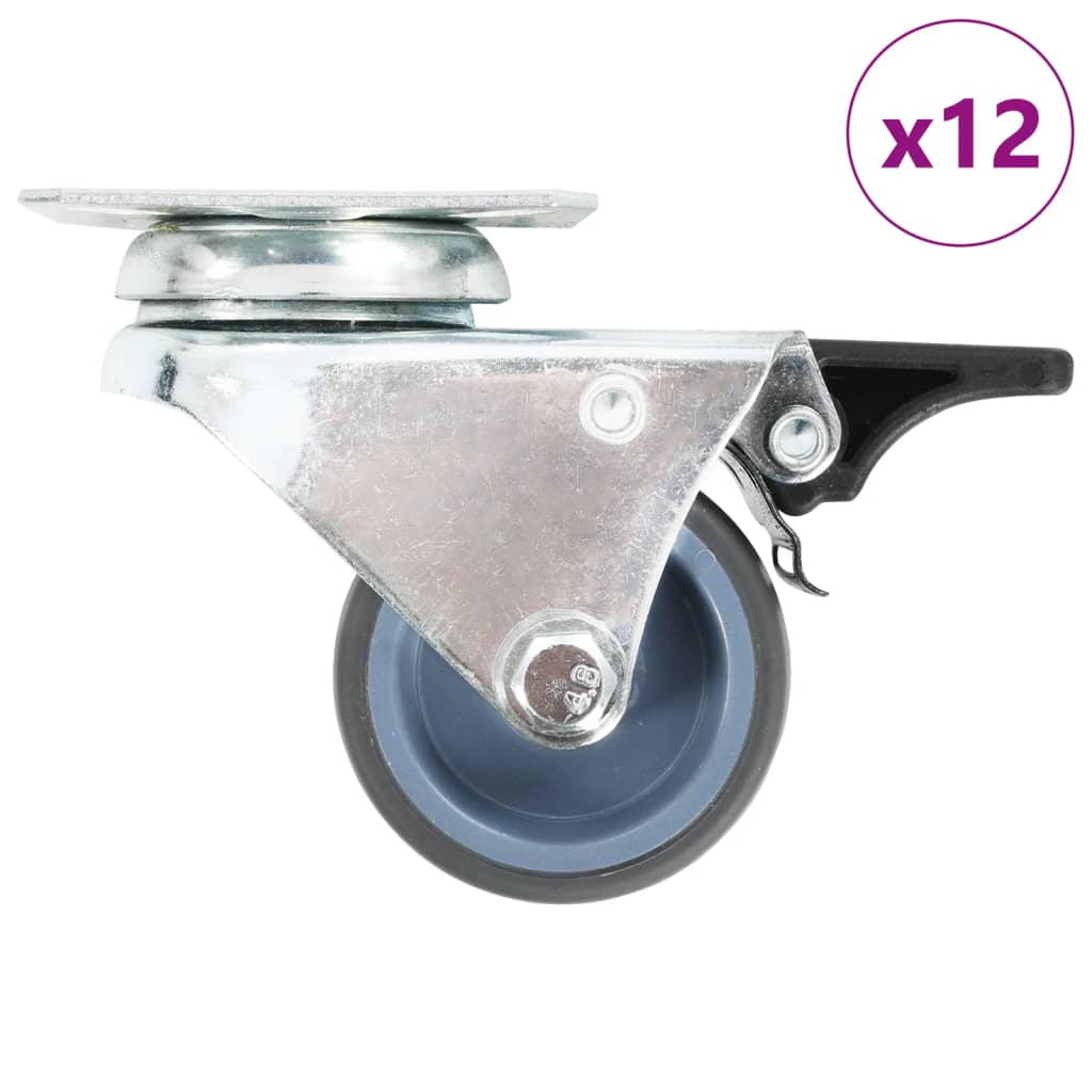 VidaXL 12 pièces. Roulettes doubles 50 mm
