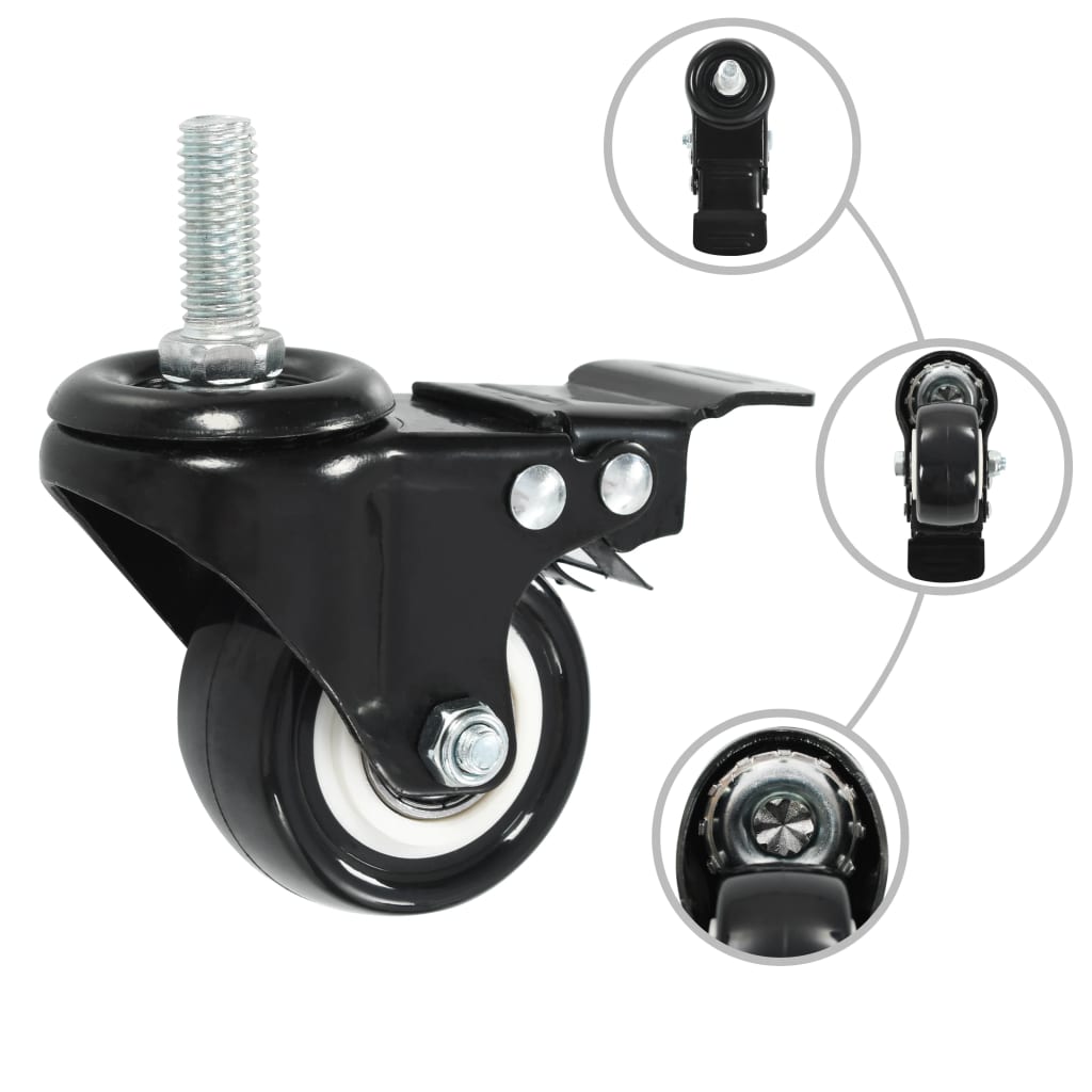 VidaXL Roulettes pivotantes 32 pcs avec freins 50 mm
