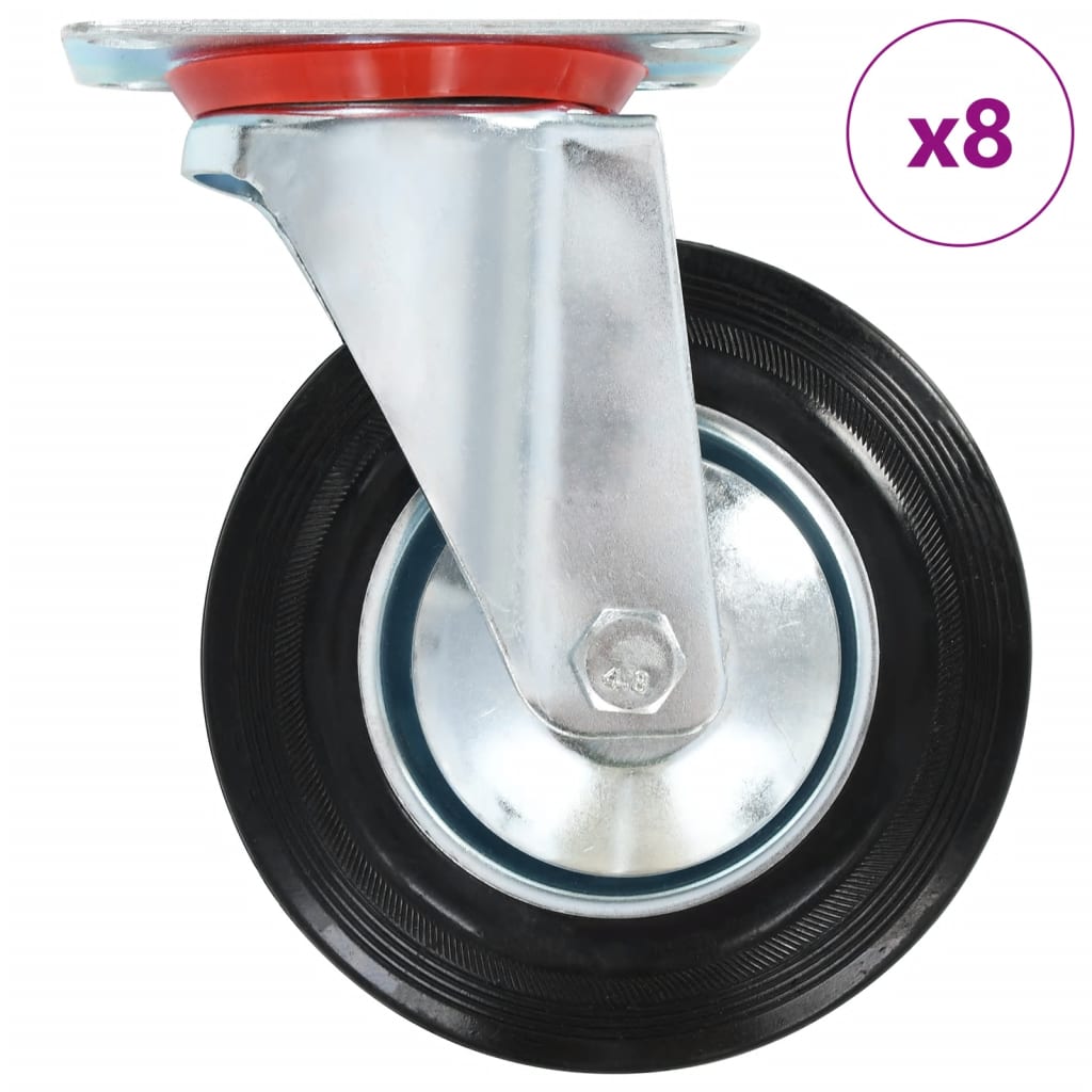 Vidaxl 8 st roues pivotantes 160 mm