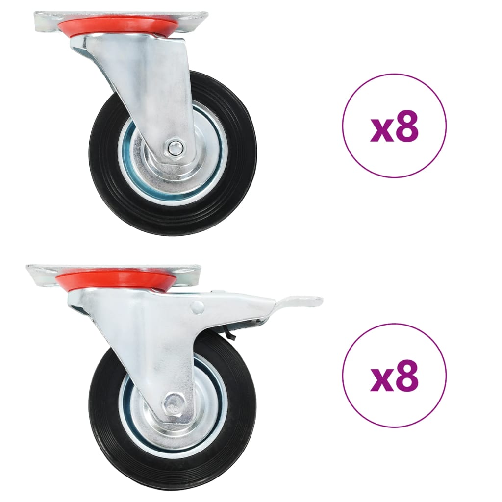 VidaXL 16 pcs Roues pivotantes 100 mm