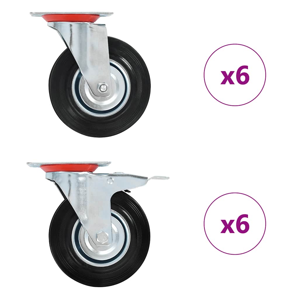 VidaXL 12 pièces. Roulettes 125 mm