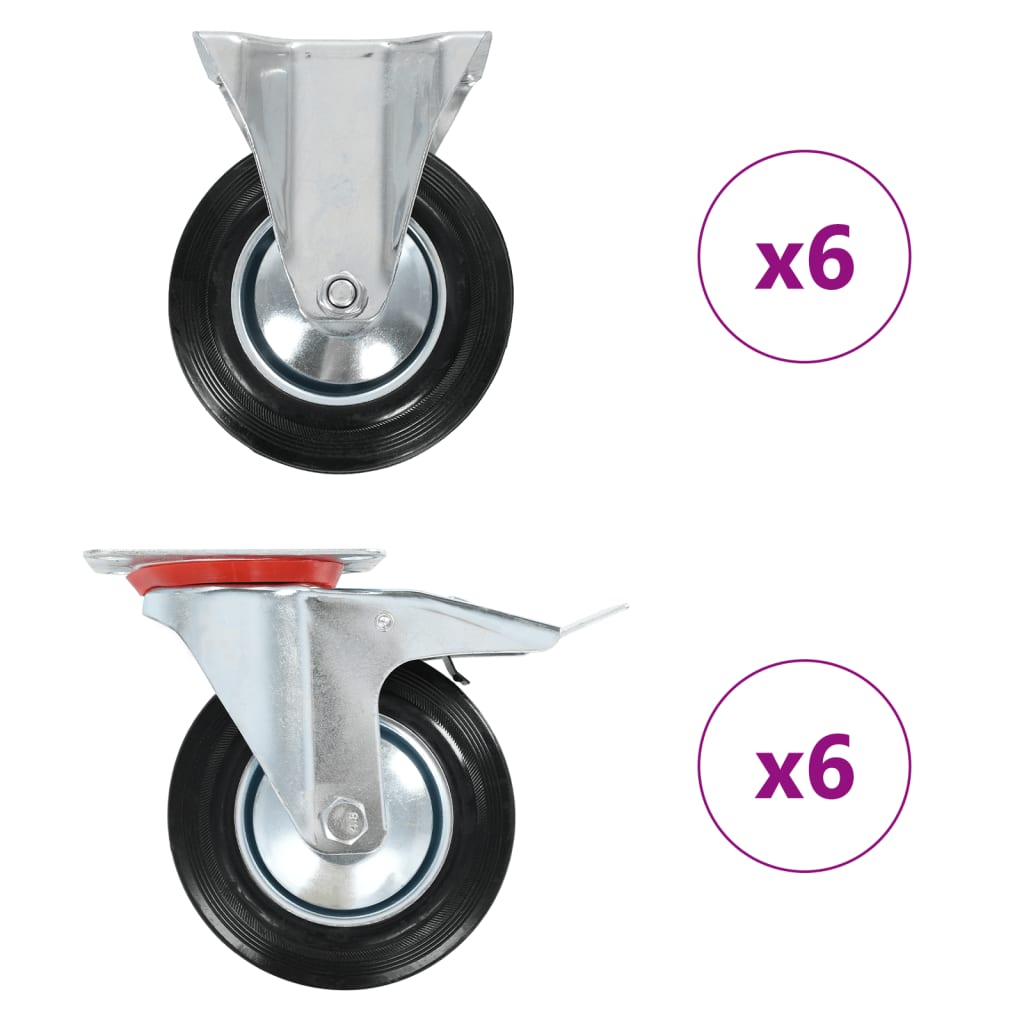VidaXL 12 pièces Roues 160 mm