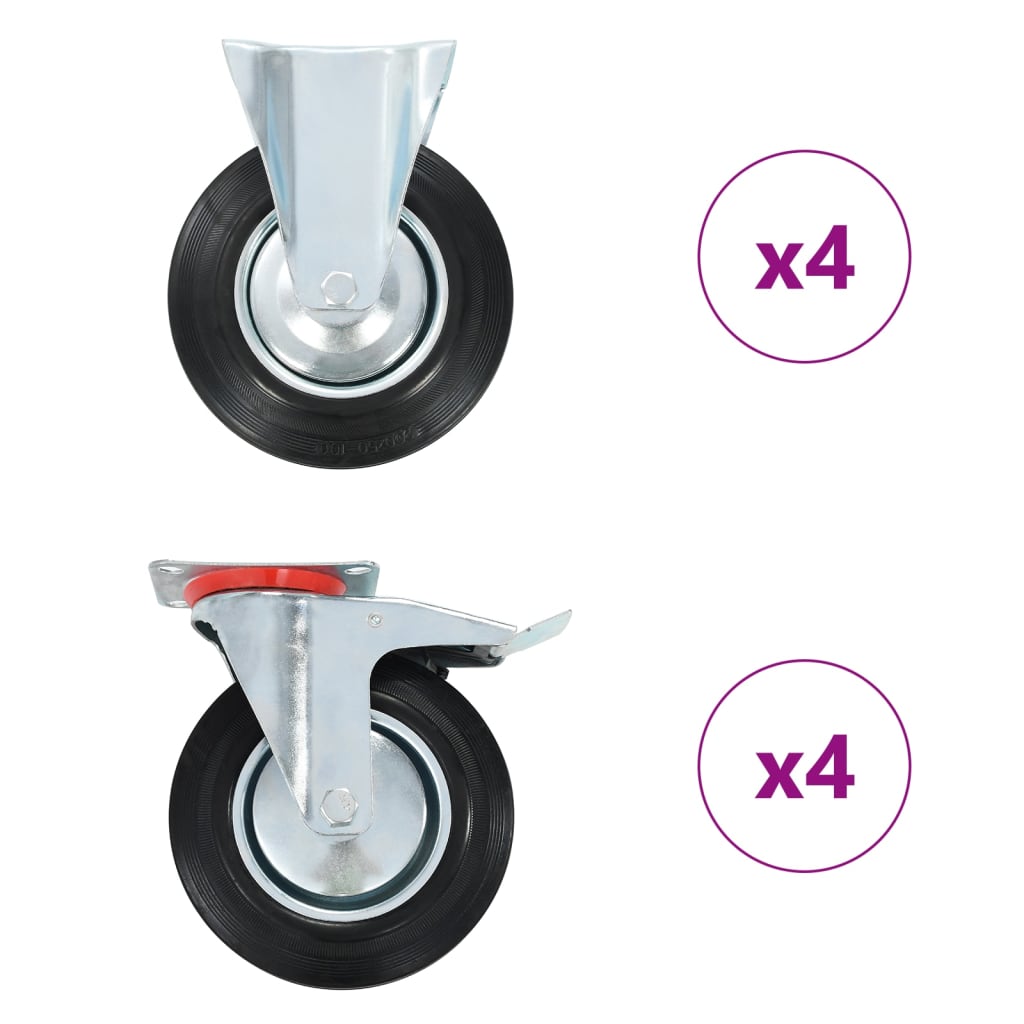 VidaXL 8 pièces Roues 200 mm