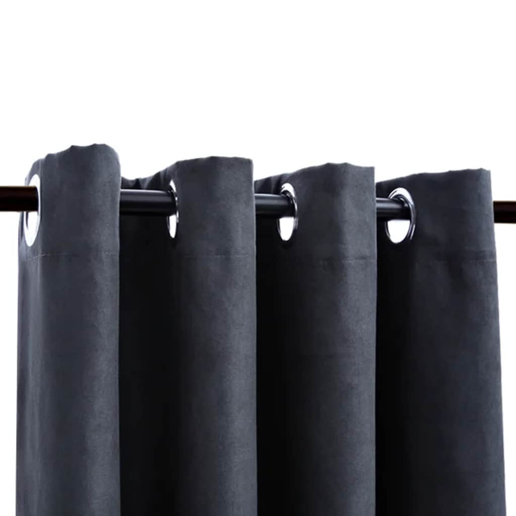 Vidaxl rideaux Blackout avec anneaux 2 ST 140x245 cm anthracite