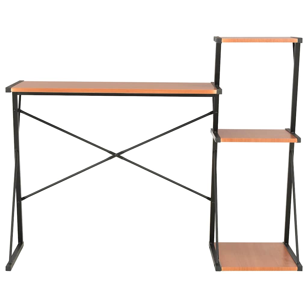 Vidaxl bureau met schap 116x50x93 cm zwart en bruin