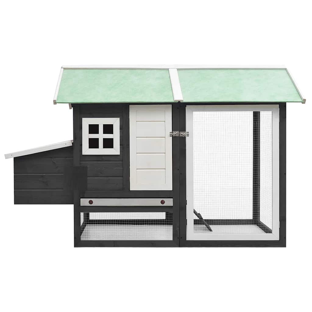 Vidaxl Poulet Coop 170x81x110 cm Pine solide et gris de pina