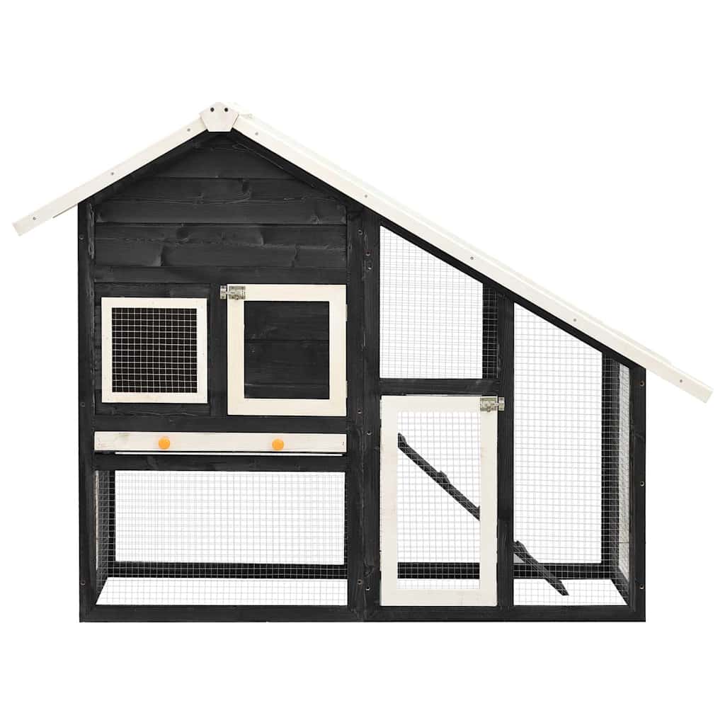 Vidaxl Rabbit Hutch 140x63x120 cm en pin massif et blanc