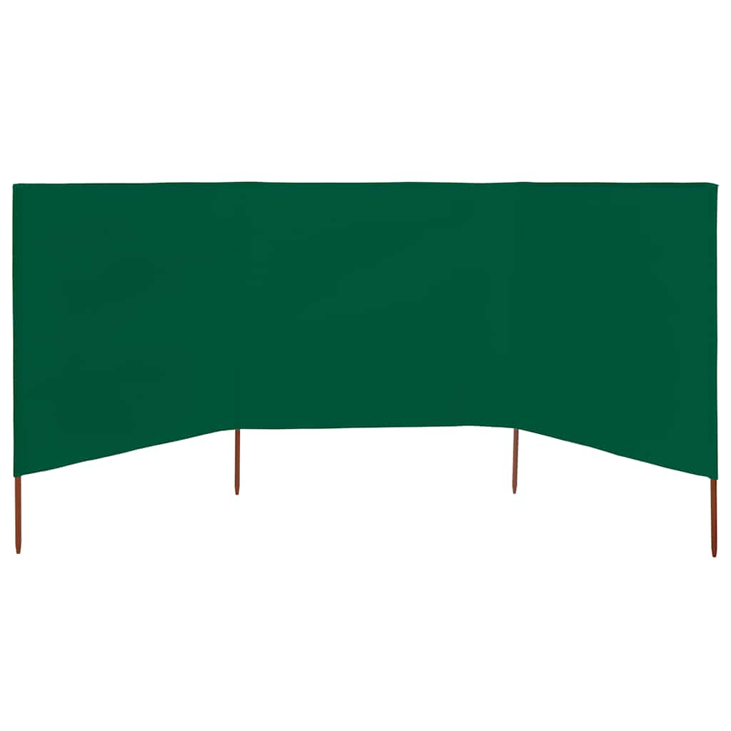 Pare-brise Vidaxl 3 panneaux 400x80 cm Tissu vert