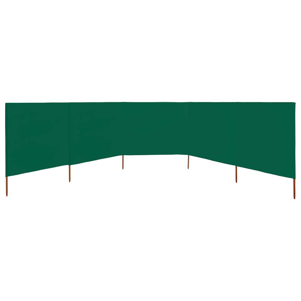 Pare-brise Vidaxl 5 panneaux 600x120 cm tissu vert