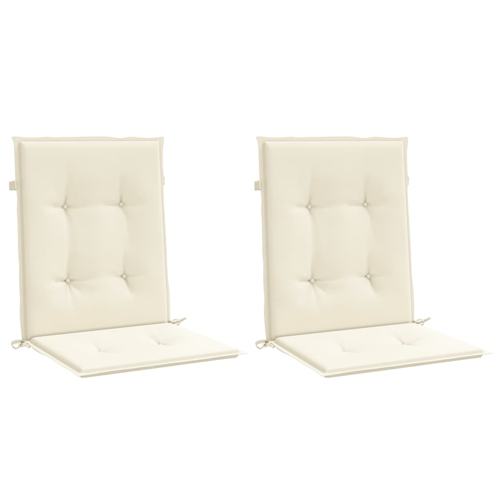 Vidaxl Garden Chair Cushion Low Back 2 St 100x50x3 cm Crème en tissu oxford