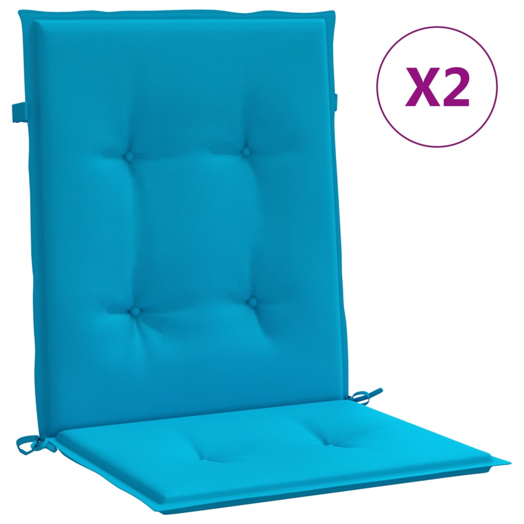 Vidaxl Garden Chair coussins Low Back 2 St 100x50x3 cm Oxford Fabric bleu