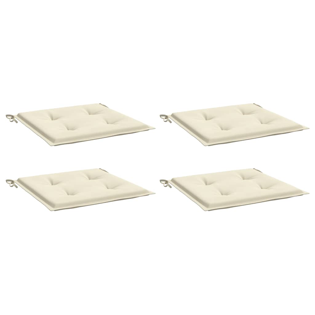 Coussins de chaise de jardin vidaxl 4 pcs 40x40x4 cm crème tissu oxford -colore