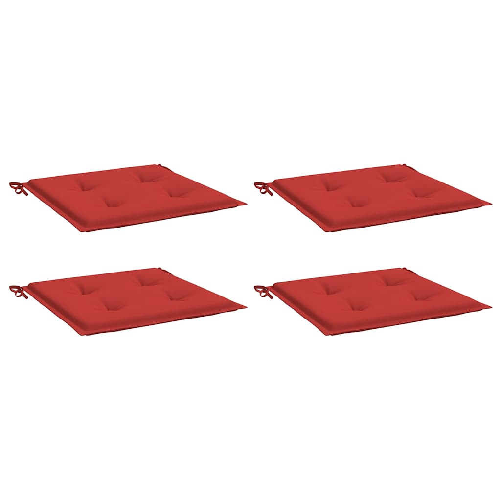 Coussins de chaise de jardin vidaxl 4 pcs 40x40x4 cm oxford tissu rouge