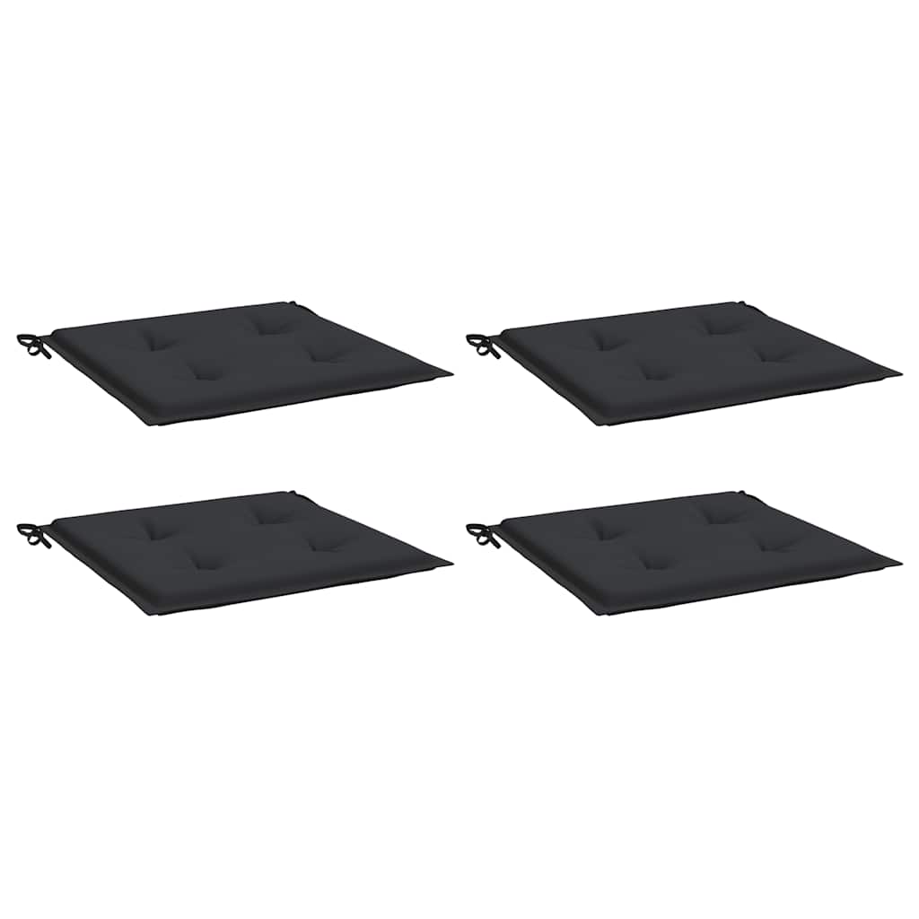 Coussins de chaise de jardin vidaxl 4 pcs 40x40x4 cm oxford tissu noir