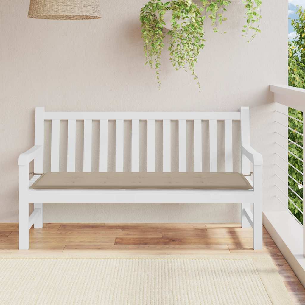 Vidaxl jardin banc coussin 150x50x4 cm oxford tissu taupe