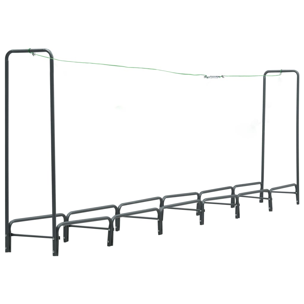 VidaXL Support à bois de chauffage 360x35x120 cm acier anthracite