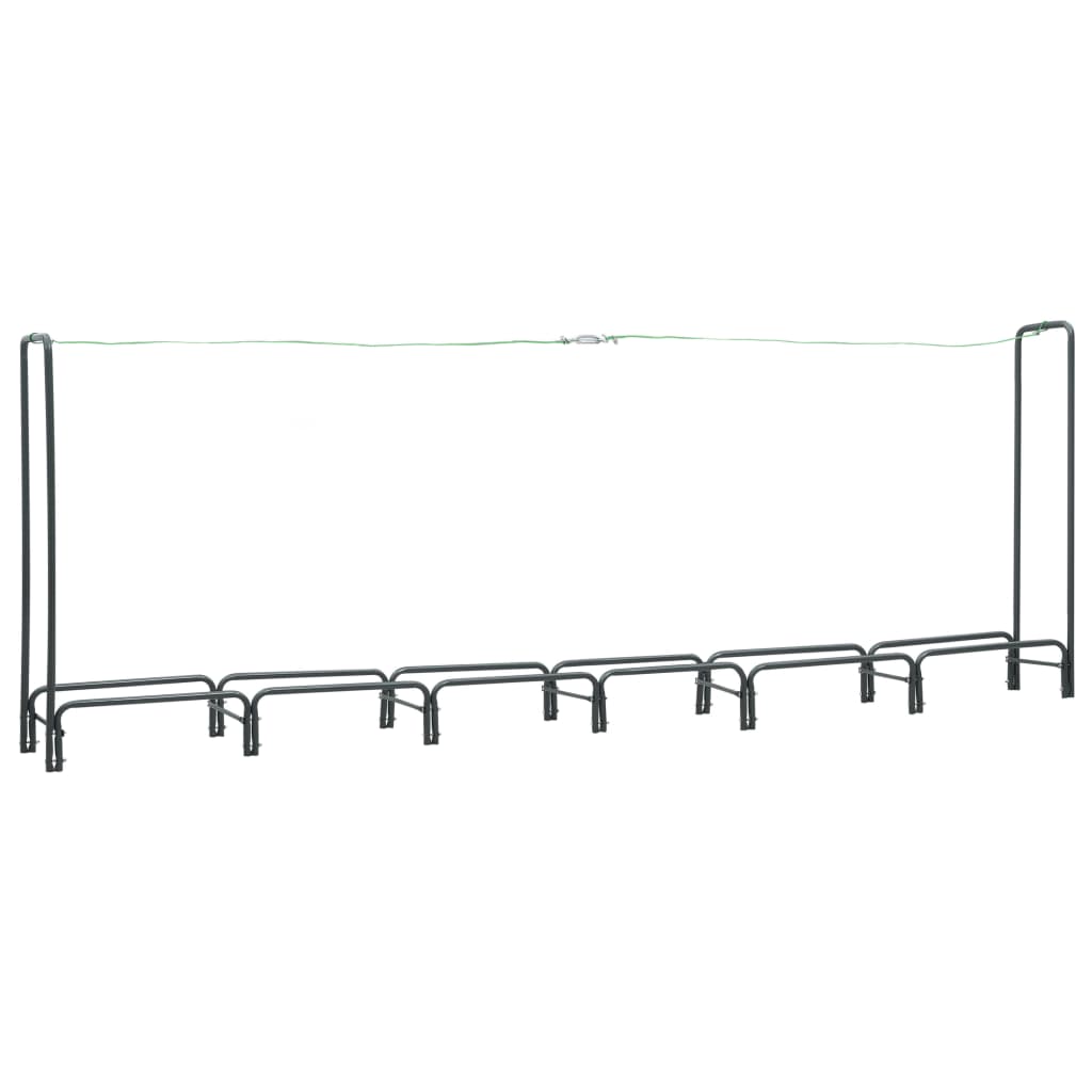 VidaXL Support à bois de chauffage 360x35x120 cm acier anthracite