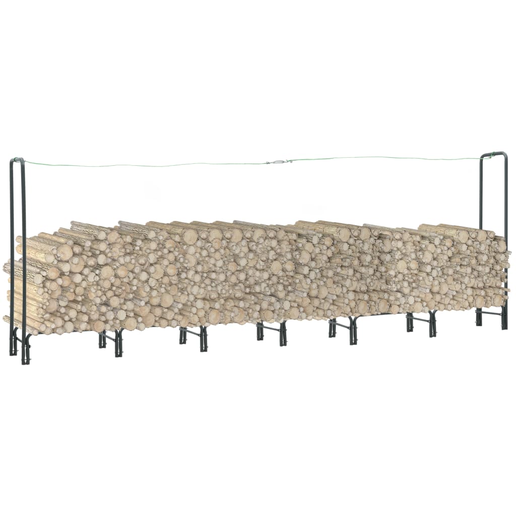 VidaXL Support à bois de chauffage 360x35x120 cm acier anthracite