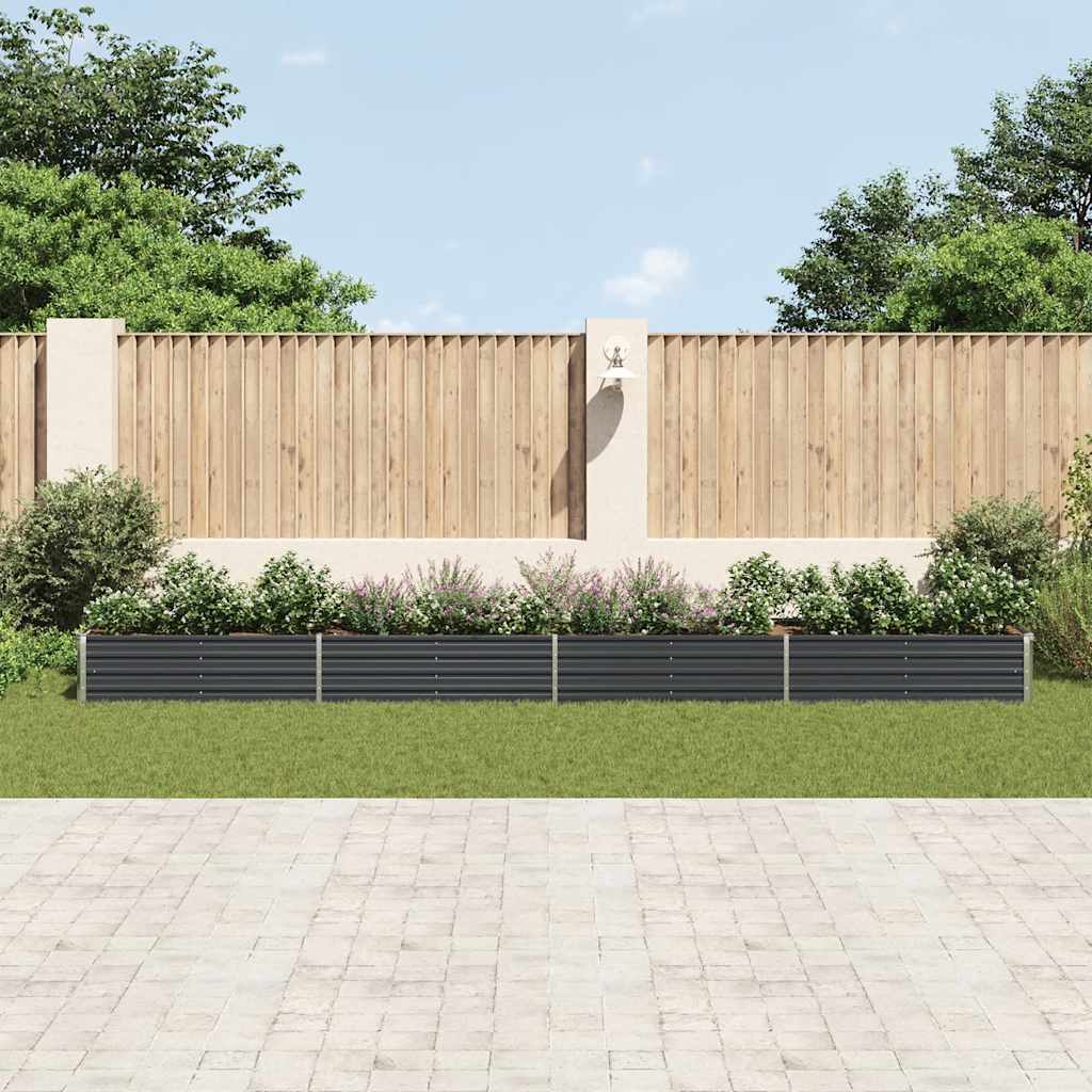 Vidaxl Planter surélevé 600x80x45 cm anthracite en acier galvanisé