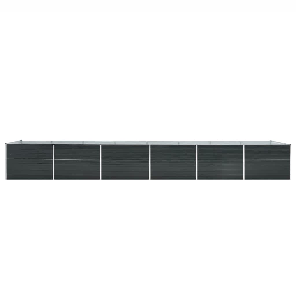 VidaXL Jardinière surélevée 600x80x77 cm acier galvanisé anthracite