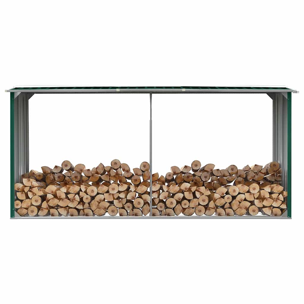 Vidaxl hangar de bois 330x92x153 cm en acier galvanisé vert