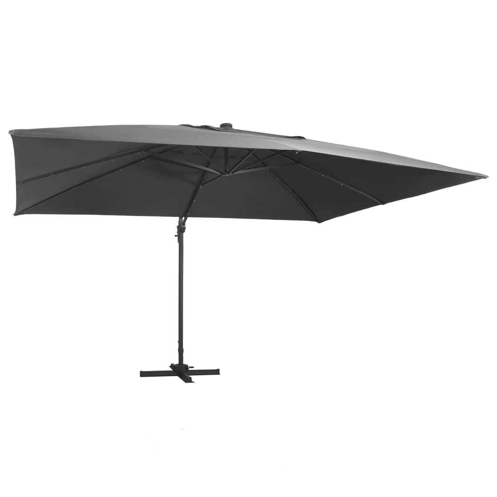 Vidaxx parasol flottant avec LED et mât en aluminium 400x300 cm anthracite