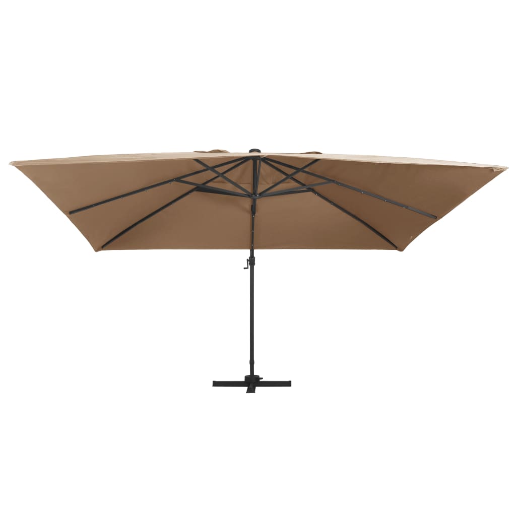 Vidaxx parasol flottant avec LED et mât en aluminium 400x300 cm taupe
