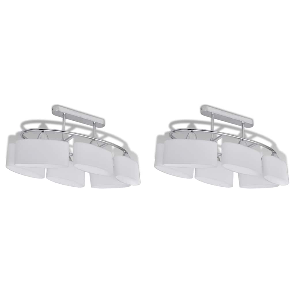 Vidaxl Plafond Lampe avec hottes en verre en forme d'ellipse 2 St E14