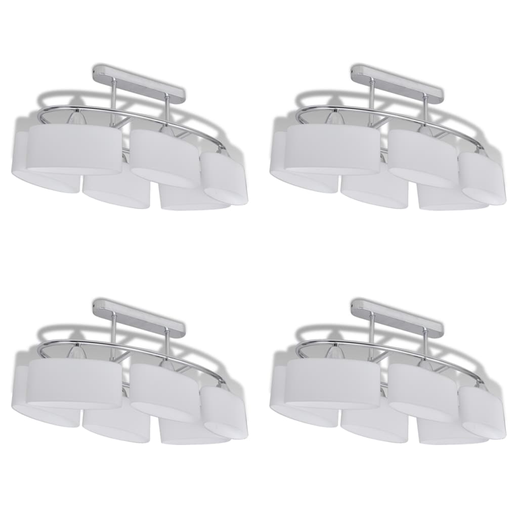 Vidaxl Plafond Lampe avec des hottes en verre en forme d'Ellips 4 St E14