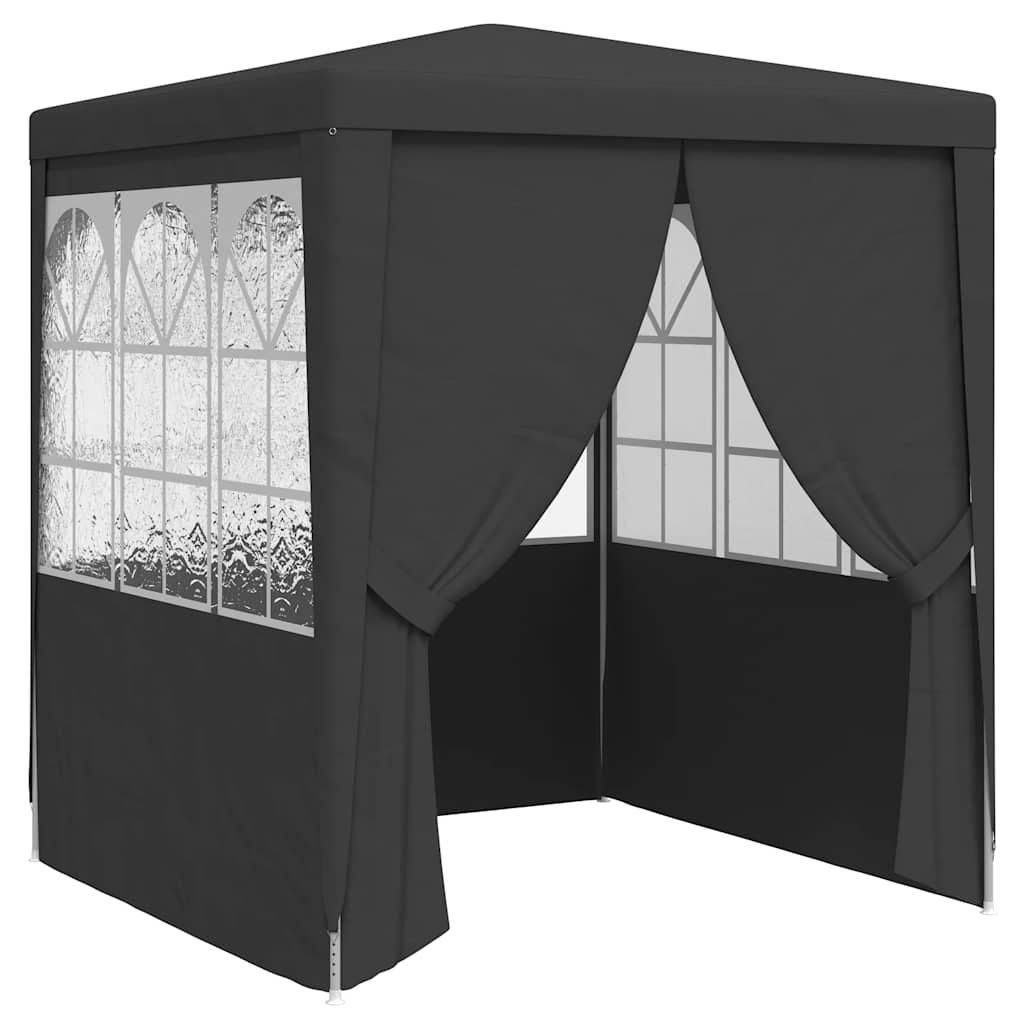 Tente de fête Vidaxl avec murs latéraux professionnels 90 g m² 2x2 m anthracite