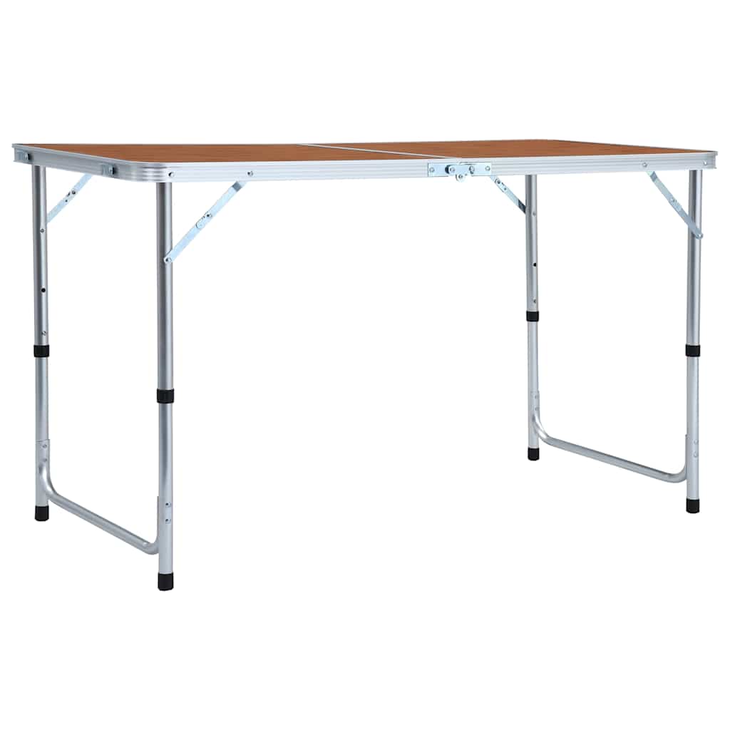 Table de camping vidaxl pliable 120x60 cm en aluminium