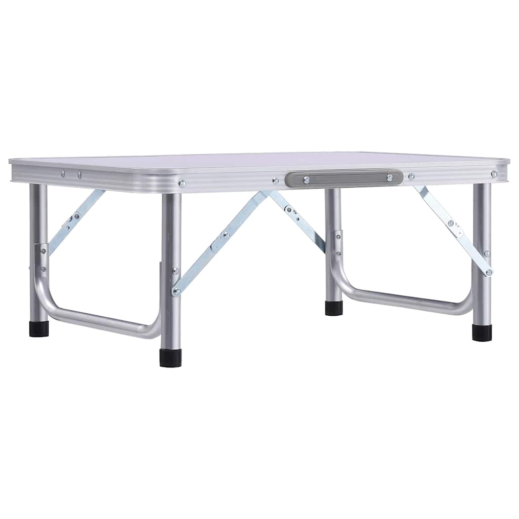 Table de camping vidaxl pliable 60x45 cm en aluminium blanc