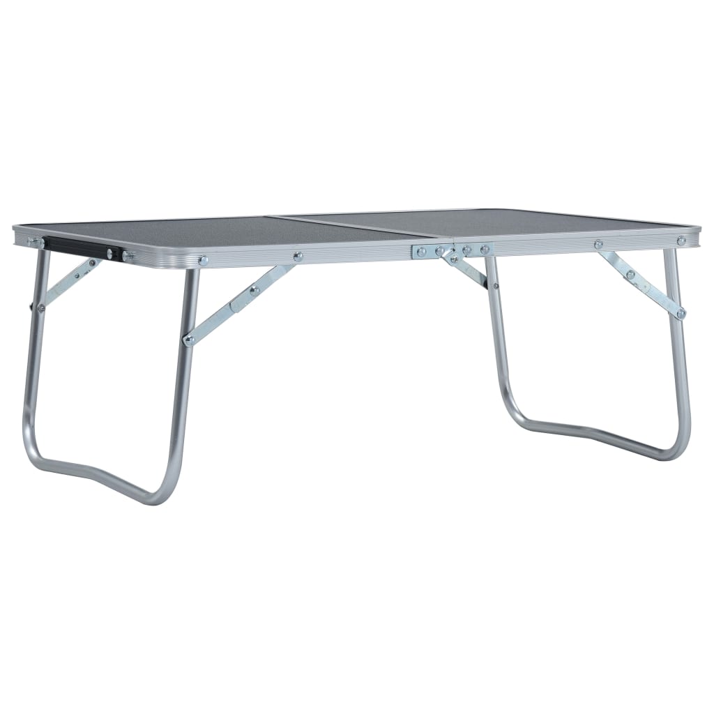 Table de camping vidaxl pliable 60x40 cm gris en aluminium