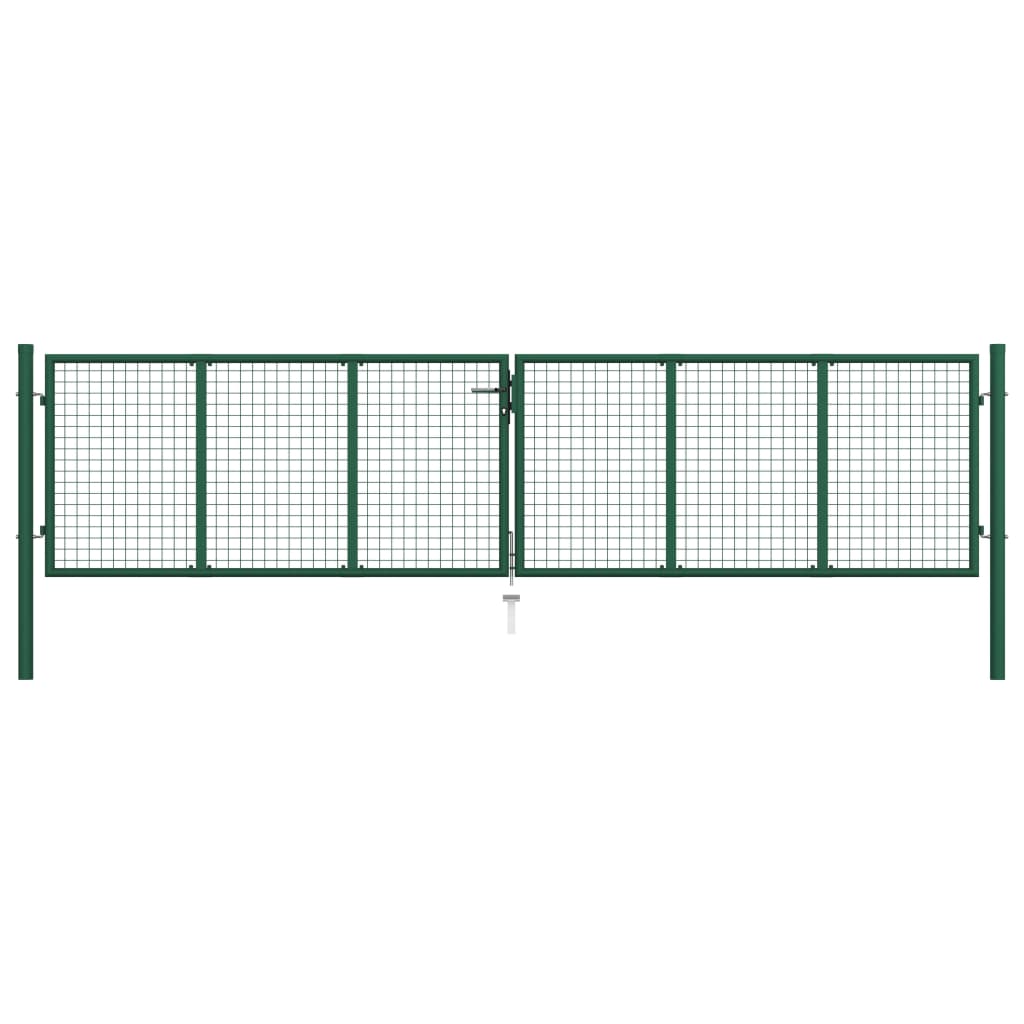 Vidaxl Gaaspoort 390x75 cm en acier vert