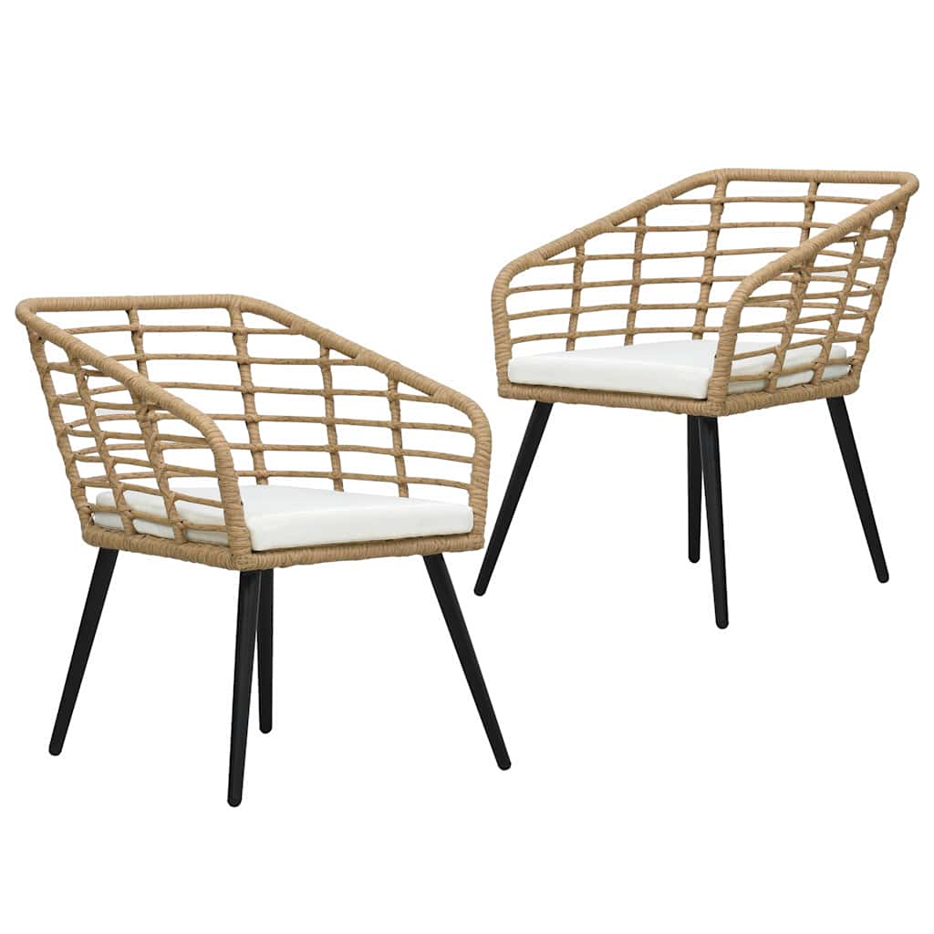Vidaxl tuinstoelen 2 st met kussens poly rattan eikenkleurig
