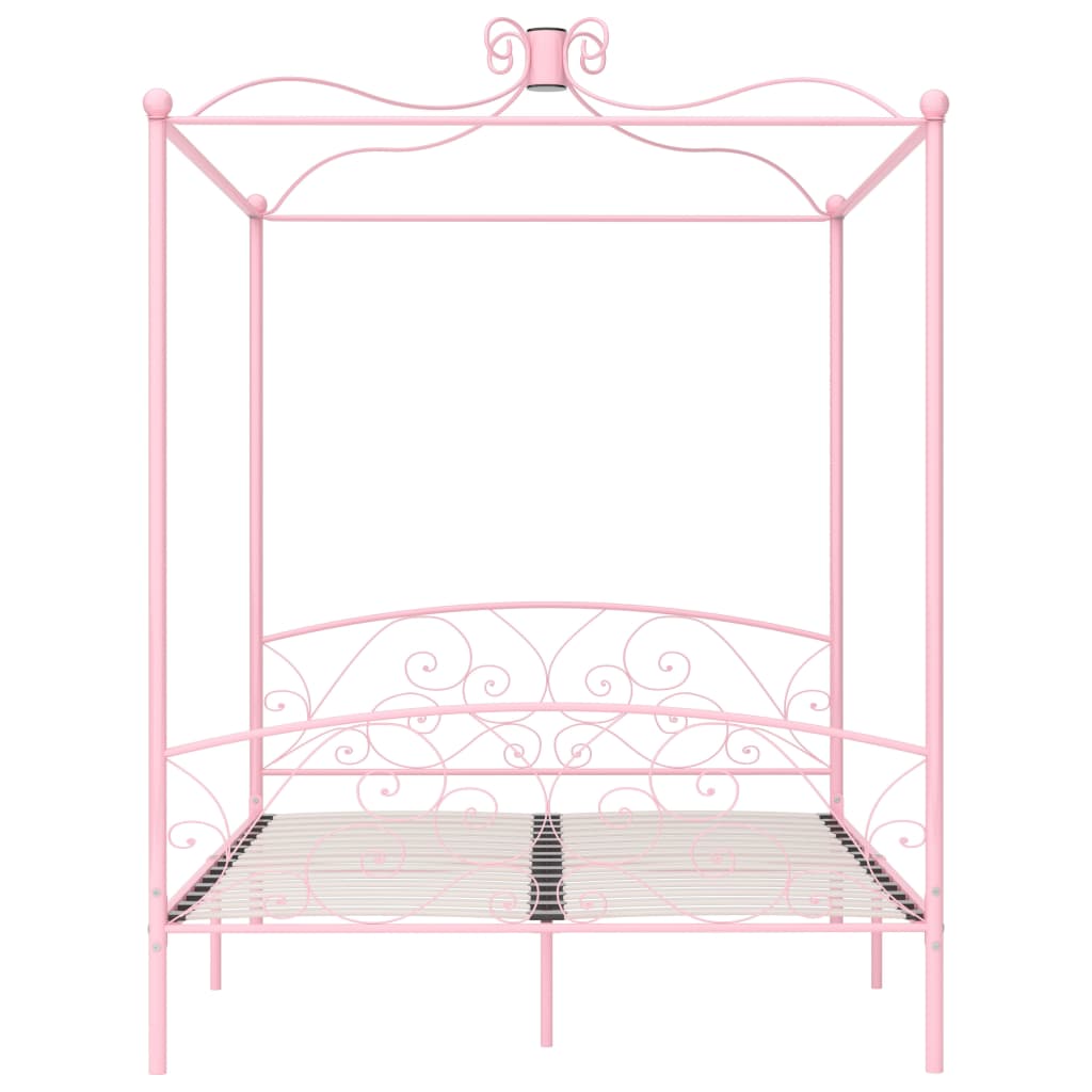 Vidaxl hemelbedframe metaal roze 160x200 cm
