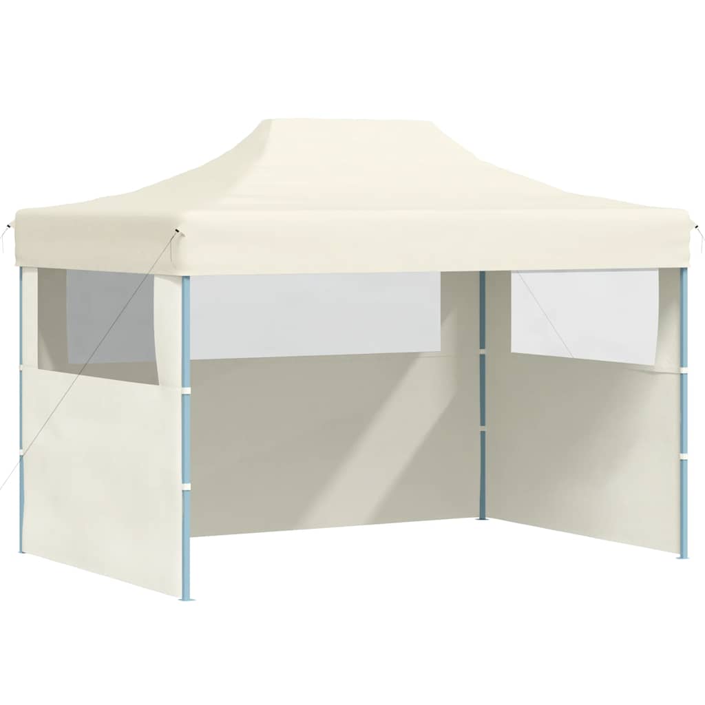 Tente de fête Vidaxl avec 3 murs latéraux pliables de 3x4 m crème en acier