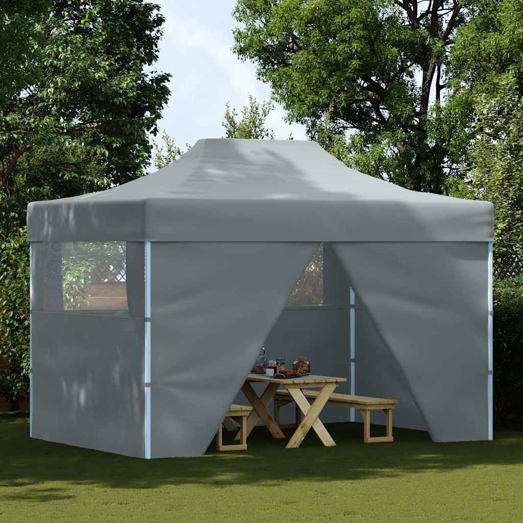 Tente de fête vidaxl avec 4 murs latéraux pliables anthracite en acier 3x4 m