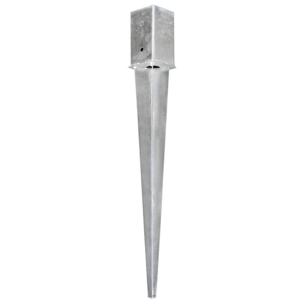 Vidaxx piquets de sol 6 pcs 8x8x76 cm acier galvanisé couleur argent