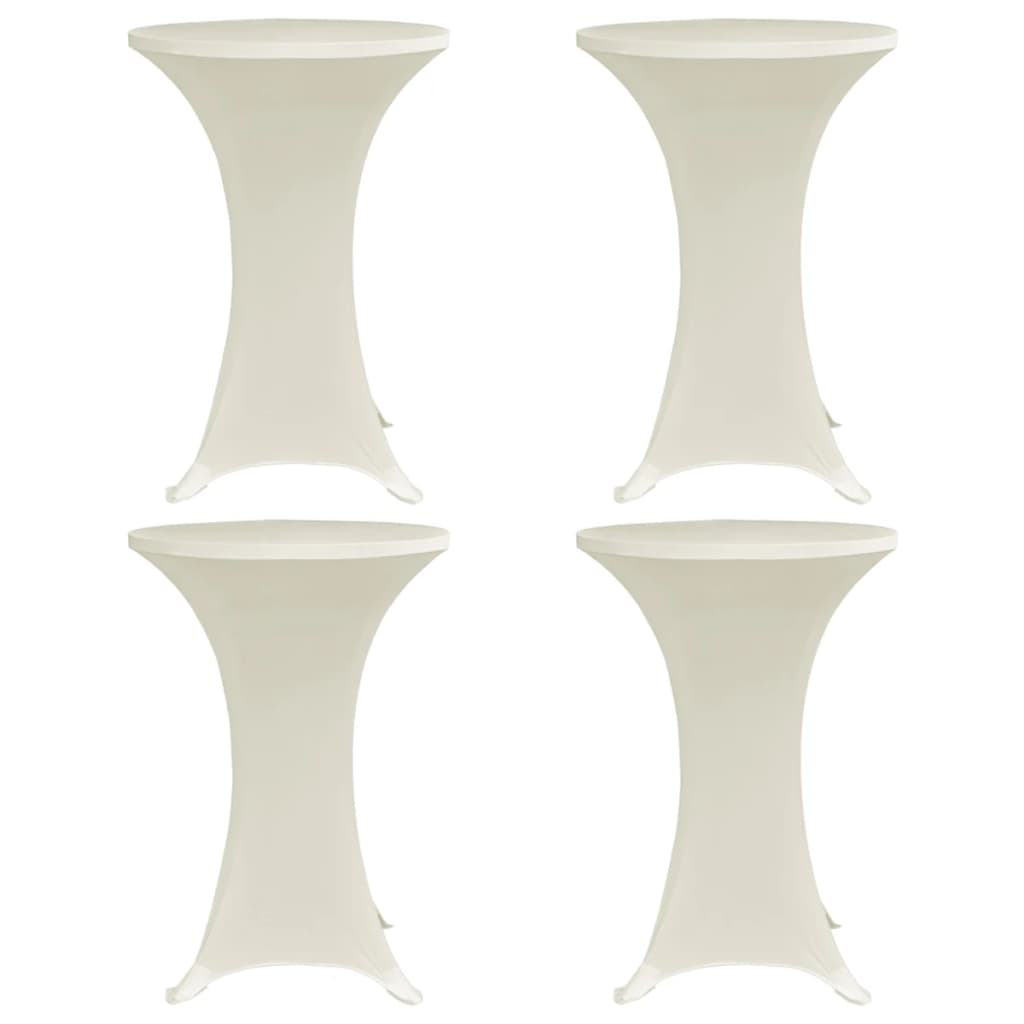 VidaXL Housse de table haute 4 pcs extensible Ø70 cm crème