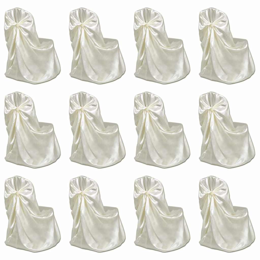 VidaXL housse de chaise pour mariage 12 pcs crème