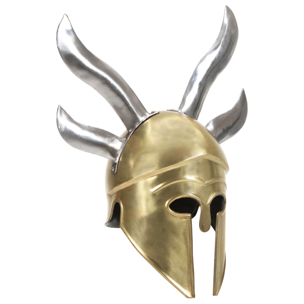 VidaXL casque de soldat réplique grecque GN acier couleur laiton