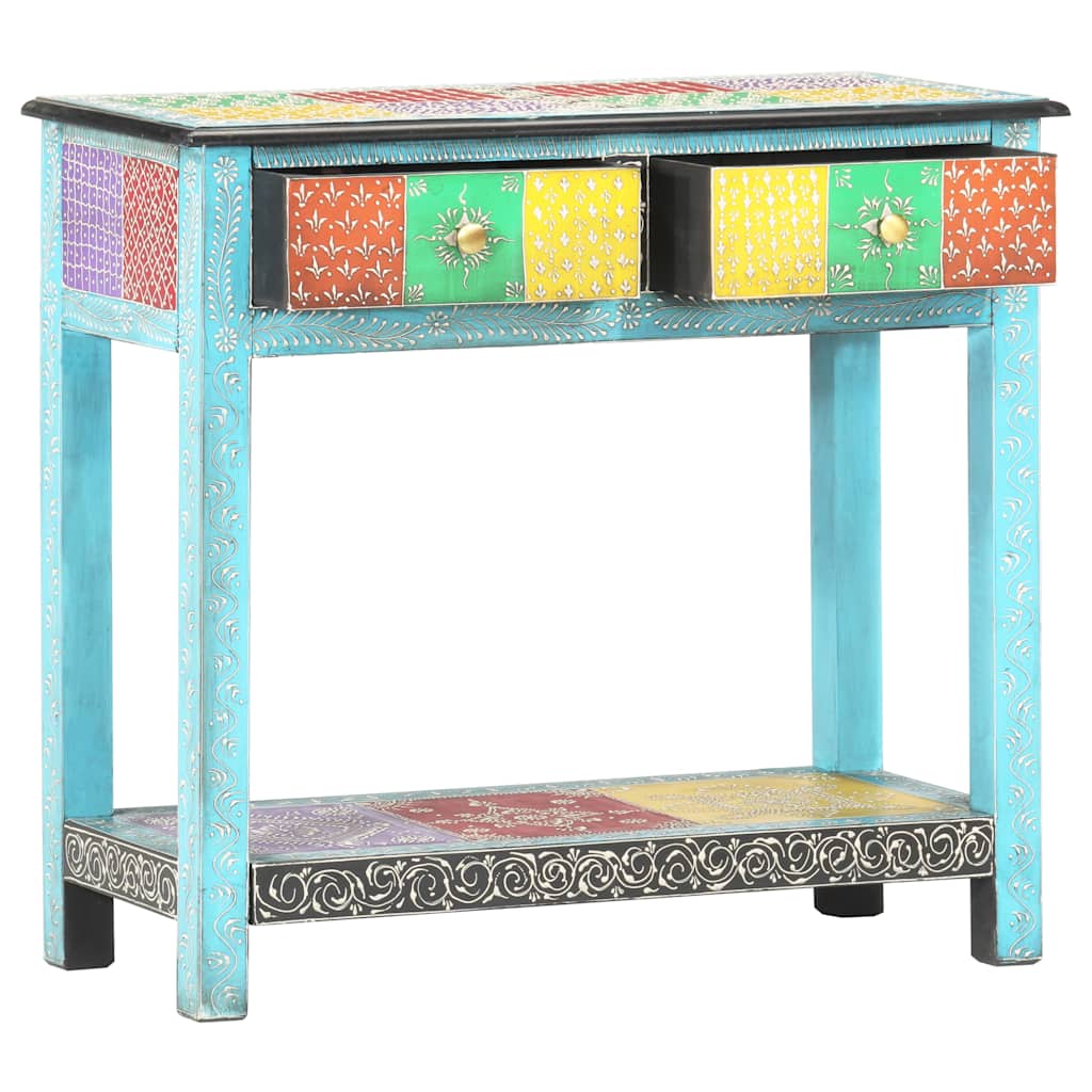 Vidaxl wandtafel handgeschilderd 80x35x75 cm massief mangohout