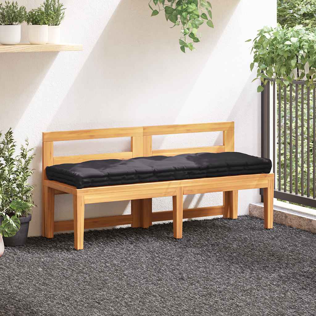 Coussin de plancher de palette vidaxl 120x40x7 cm en coton noir