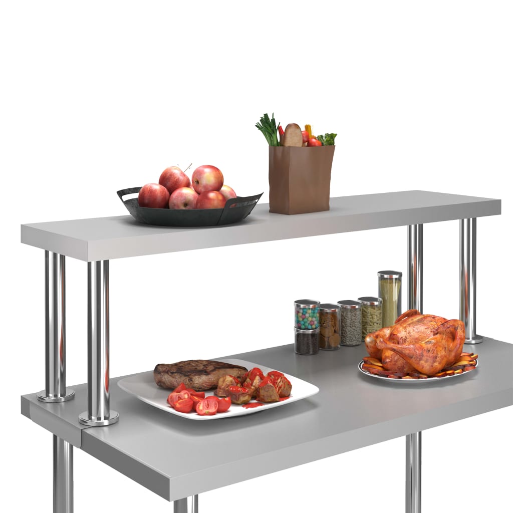 Vidaxx augmentation pour table de travail 120x30x35 cm acier inoxydable
