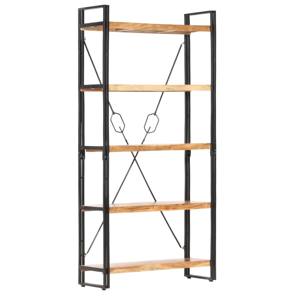 Vidaxl boekenkast met 5 schappen 90x30x180 cm massief acaciahout