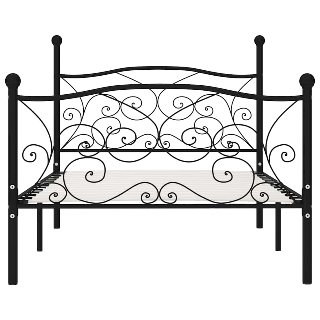Vidaxl bedframe met lattenbodem metaal zwart 90x200 cm